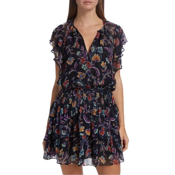 Ramy Brook Averill Ruffled Floral Mini Dress size XXS - Picture 2 of 11